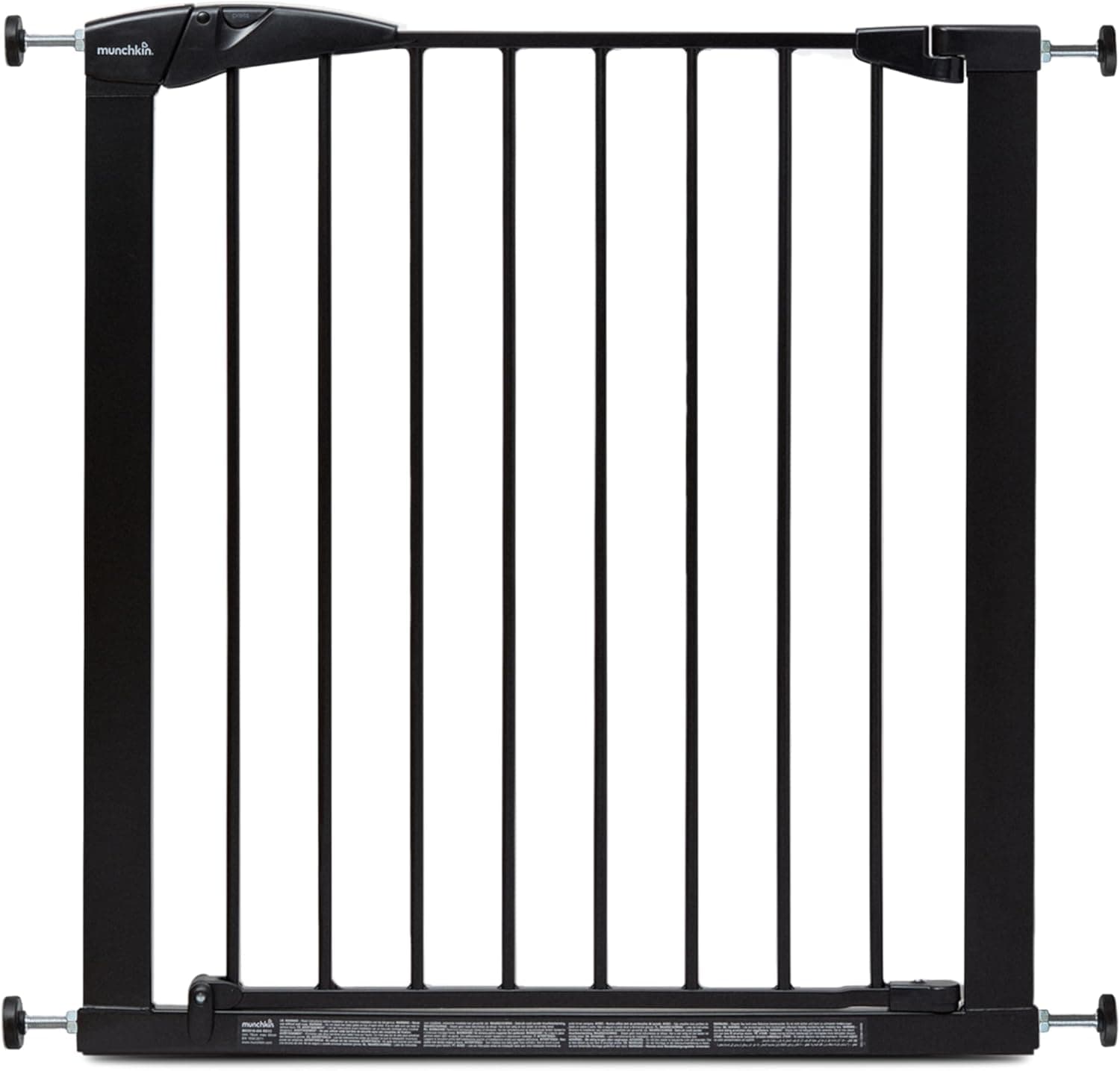 Porta de escada Munchkin, segura para crianças pequenas e bebés, porta de escada de ajuste de pressão para bebés ou cães, porta de segurança, 76-82 cm, preto