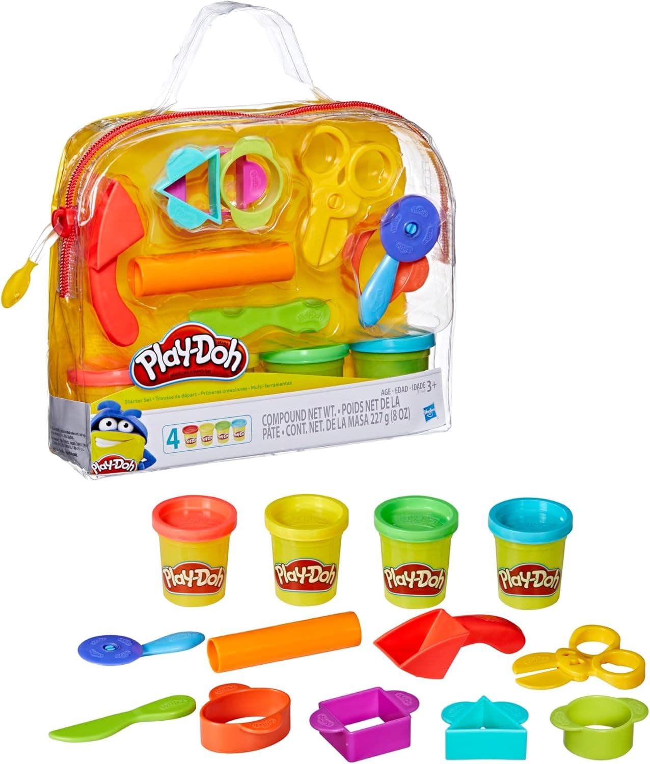 Play-Doh Primeiras criações para o piquenique brinquedo infantil para artesanato com plástico, 12 ferramentas e 6 frascos