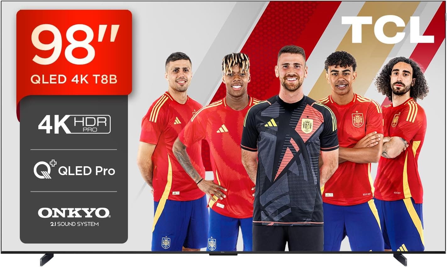 TCL 98T8B QLED Pro | Smart TV 98 polegadas 4K Ultra HD 144Hz com Dolby Vision IQ Google TV e controlo por voz