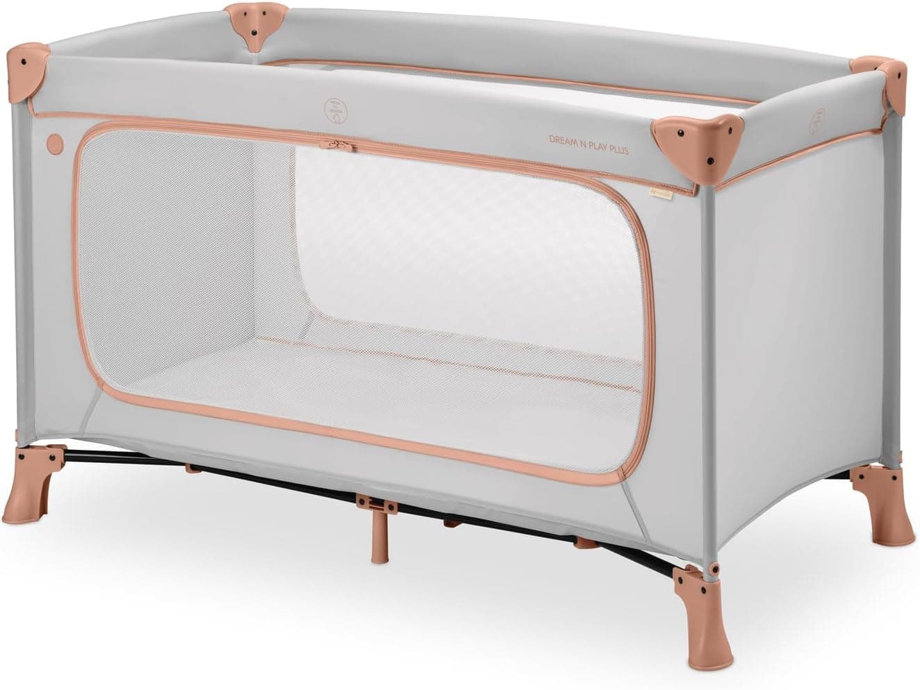 hauck Dream N Play Plus Berço de viagem para bebé, parque infantil bebé desde o nascimento, berço bebé viagem com saco de transporte, parque de bebé dobrável, compacto - Dusty Cork