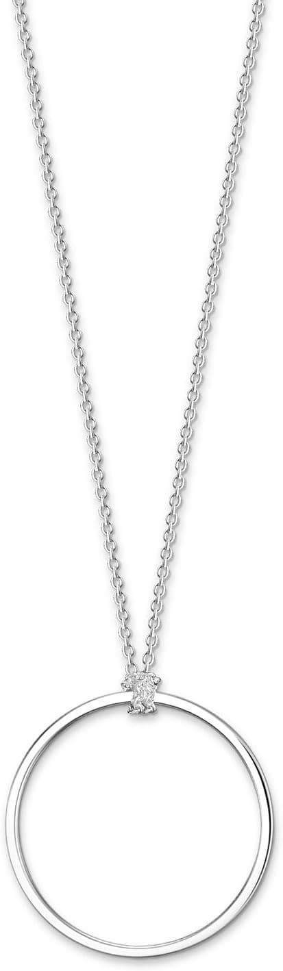 Thomas Sabo Colar com pingente circular em prata esterlina 925 X0252