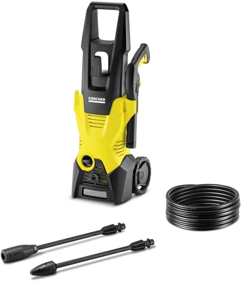 Kärcher Hidro-limpeza de alta pressão K 3, 120 bar, 1,600 W, 380 L/h, preto, amarelo, cabo elétrico, inclui acessórios e depósito de detergente