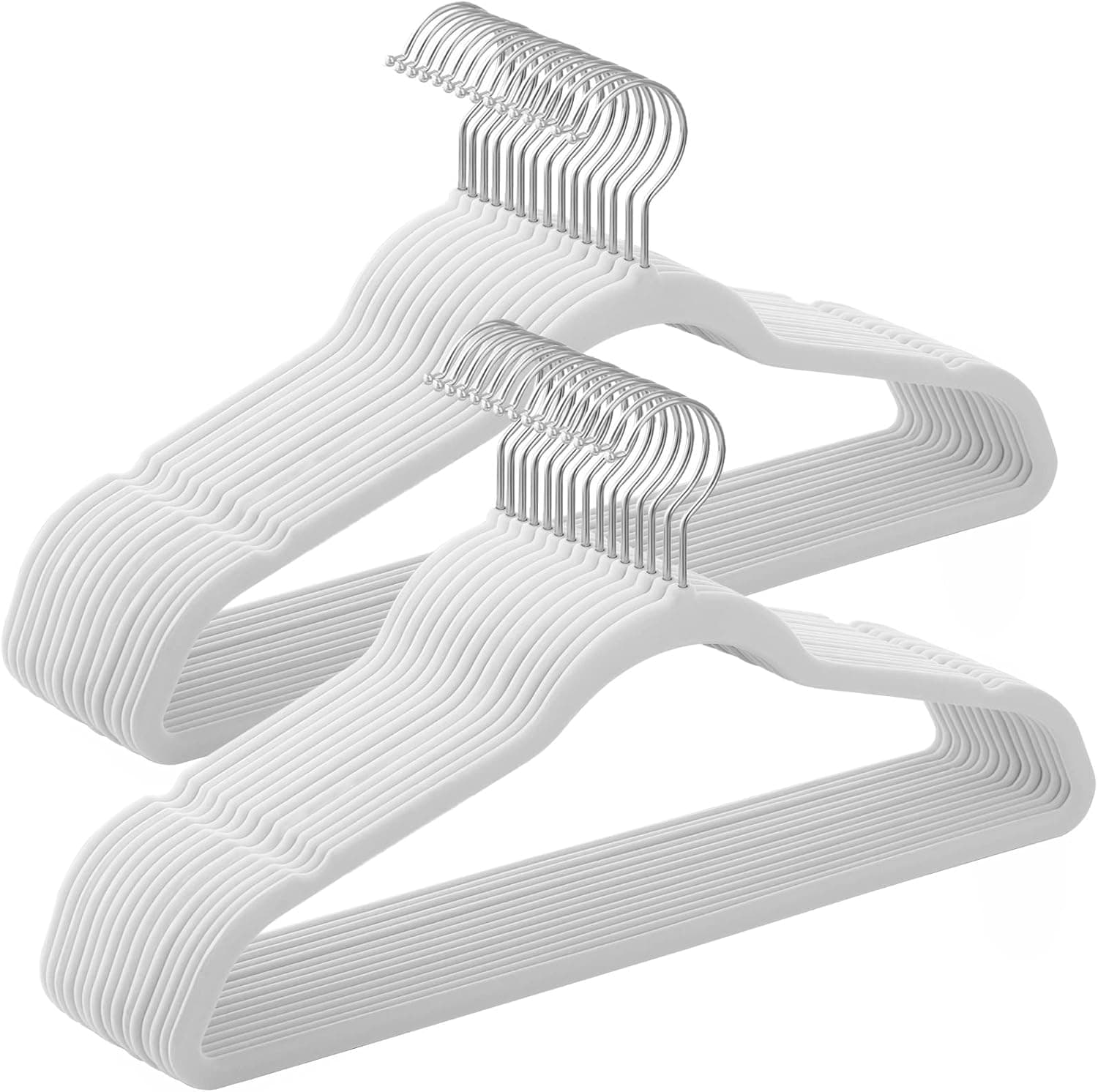 SONGMICS Cabide de veludo, conjunto de 30, antiderrapantes, com barra gravata e gancho preto, 0,6 cm de espessura, economiza espaço, 41,5 cm de comprimento