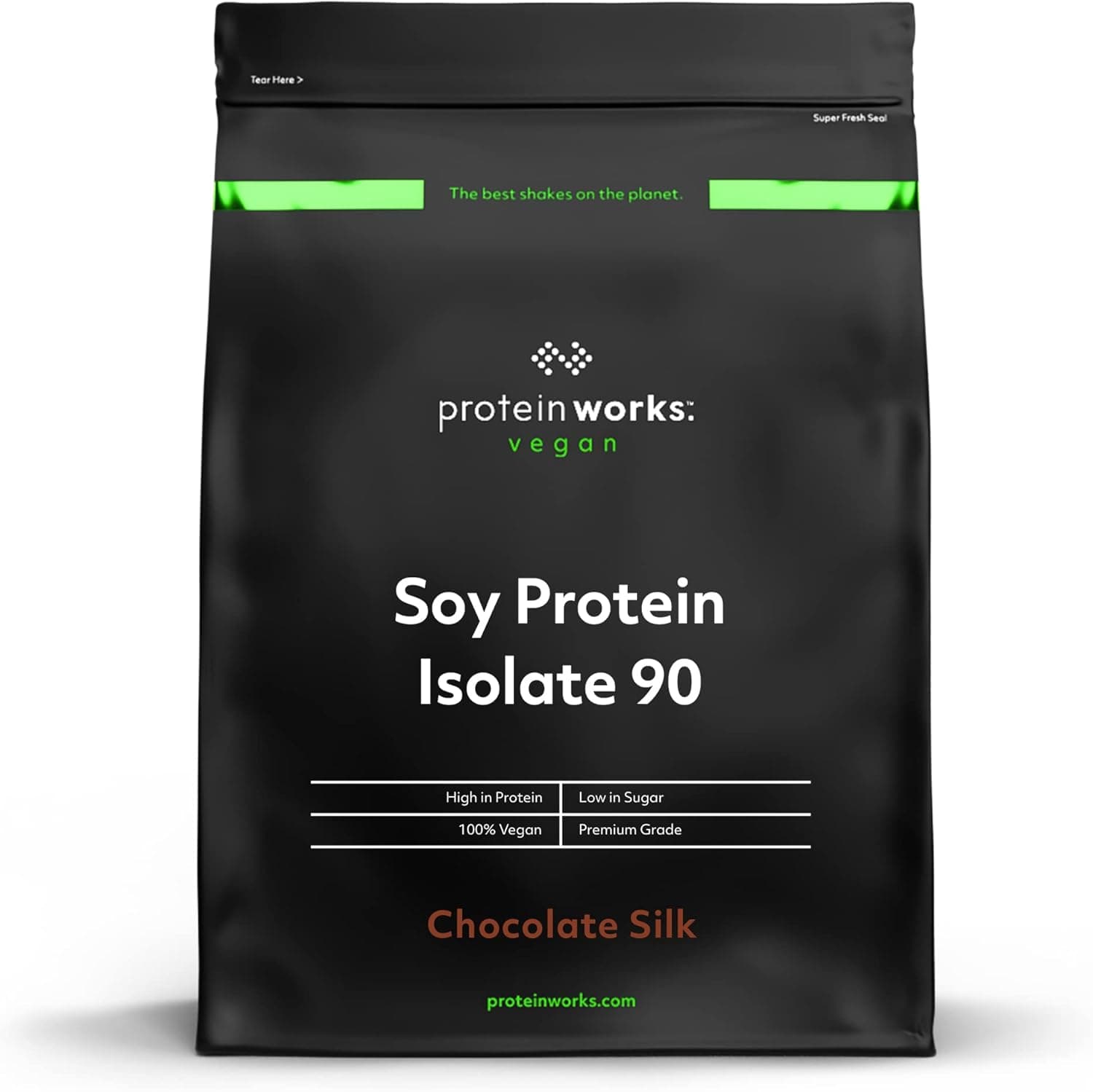 THE PROTEIN WORKS Proteína de soja 90 (isolada) | 100% vegano, procedente de fontes sustentáveis, baixas em gordura, sem adição de açúcares, sem glúten, chocolate suave, 500 g