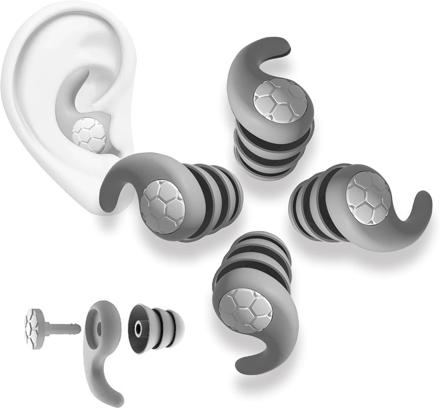Tampões para dormir, KKNE orelhas de silicone reutilizáveis, confortáveis e protetoras para dormir, anti-resonco, aprendizagem, motocicleta, trabalho
