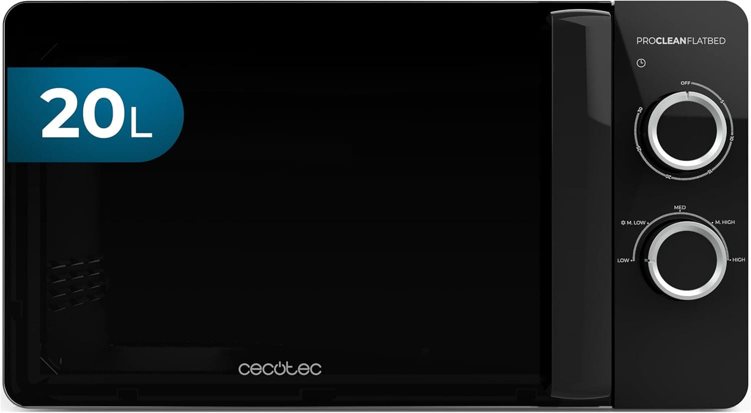 Cecotec Proclean 3030 Flatbed | Micro-ondas 20 L com 700 W, interior cerâmico e função descongelação