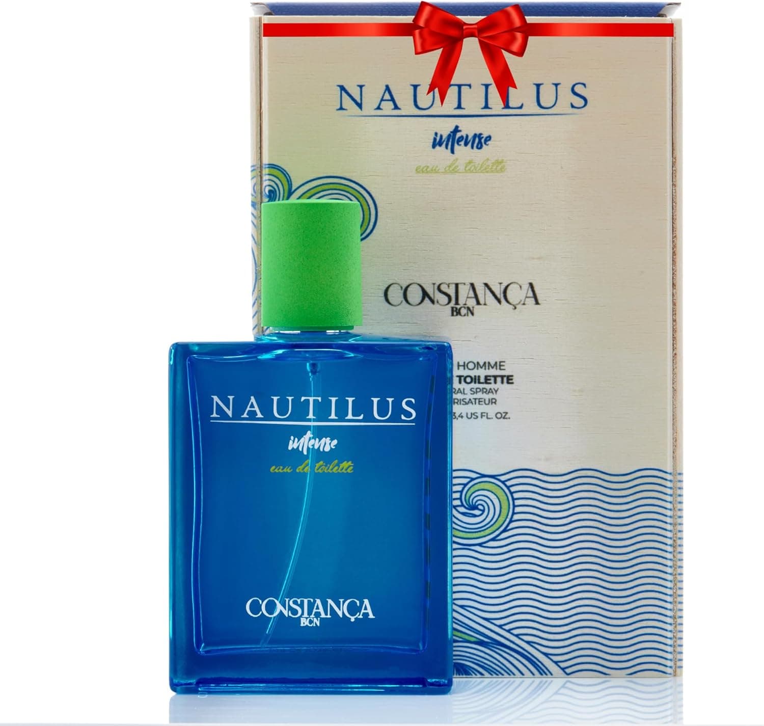Colónia Homem Nautilus Intense 100 ml | Eau de Toilette Natural Spray com notas marinhas frescas | Apresentação elegante em caixa de madeira artesanal