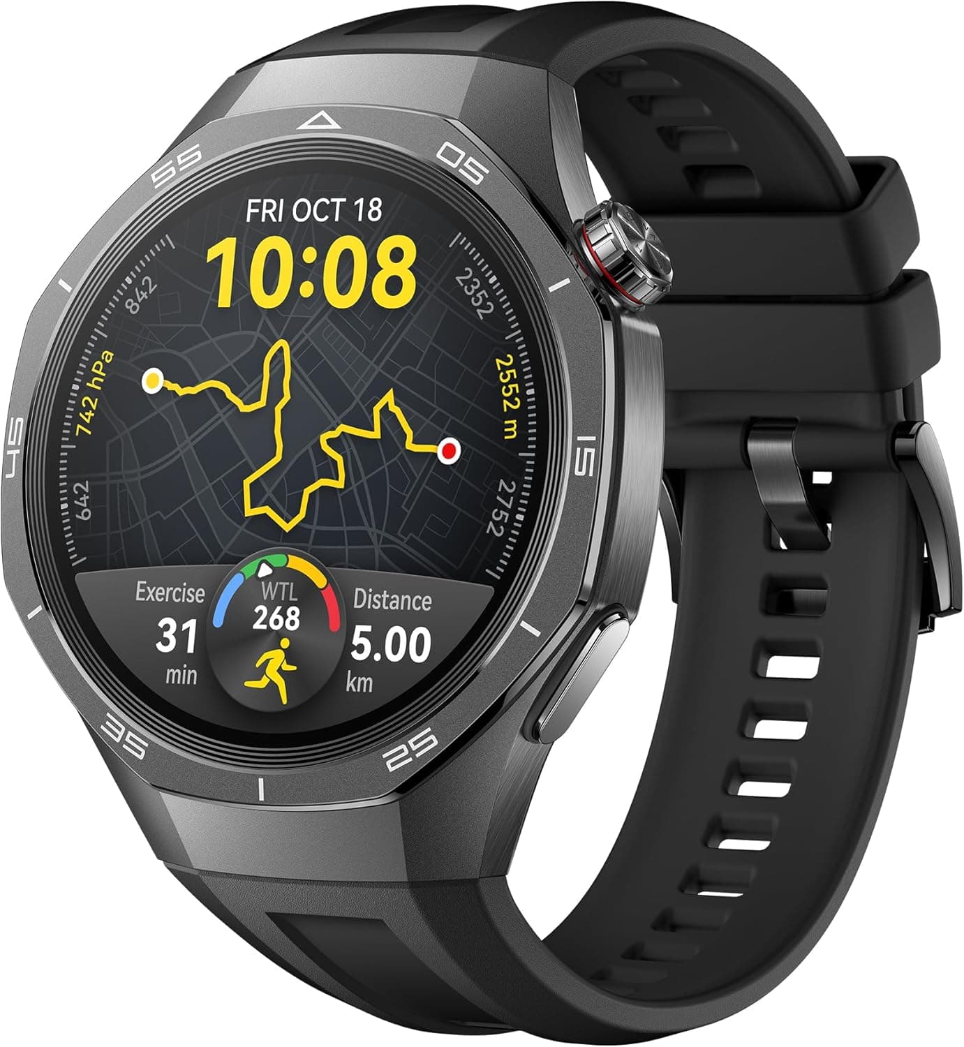 HUAWEI WATCH GT 5 Pro 46 mm Smartwatch, silhueta com design sofisticado, desportos de alto nível, rastreamento de saúde, monitorização ECG, 14 dias de duração, GPS, chamada por Bluetooth