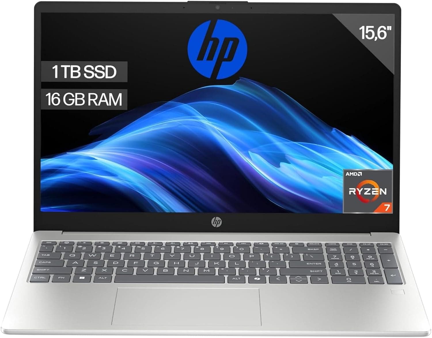 HP 15.6 FHD | Portátil com AMD Ryzen 7 16 GB RAM 1 TB SSD e Radeon Graphics sem sistema operativo
