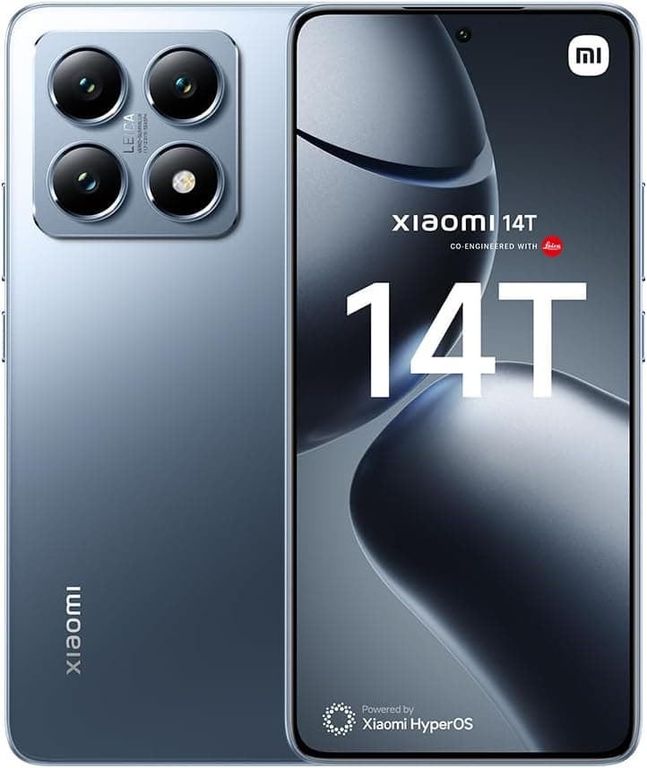 Xiaomi 14T Smartphone de 12 + 256 GB, lentes Leica Summilux, MediaTek Dimensity 8300 ultra para ecrã AMOLED de 6,67'' de 144 Hz, HyperCharge 67W, azul titânio