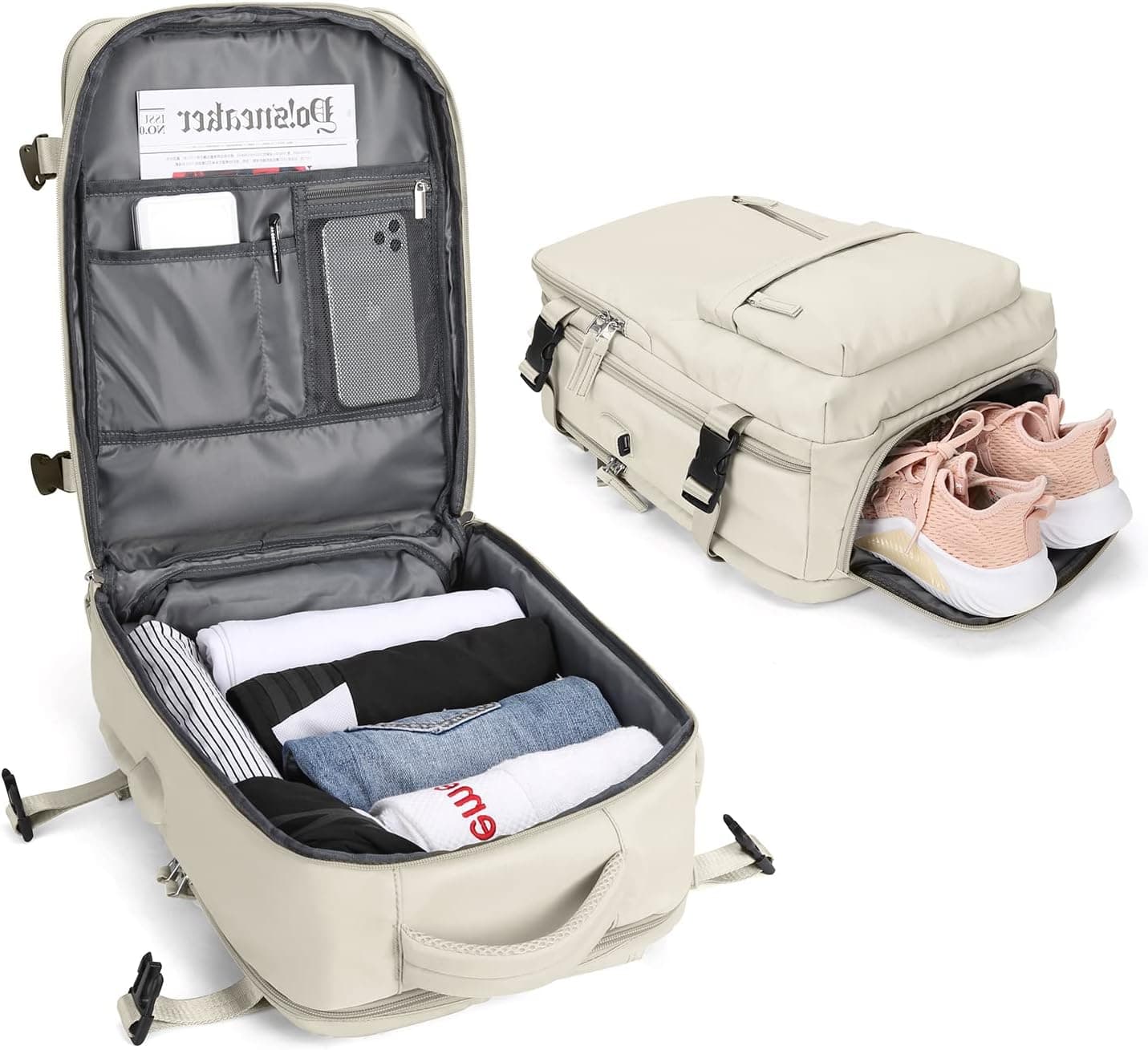 BJLFS Mochila de viagem cabine avion 40 × 20 × 25 para Ryanair mochila a vácuo bagagem de mão 40 x 20 x 25 Ryanair malas de viagem cabine mala de viagem mulher para cabine avião mochila portátil 14