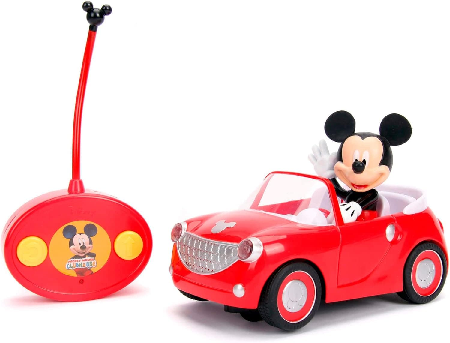 Jada Mickey Roadster | Carro telecomandado vermelho para crianças a partir dos 3 anos, 19 cm
