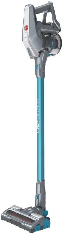 Hoover H-FREE 300 HYDRO HF322YHM, aspirador de escova sem cabo, aspira e frigo, motor direto por impulso, localizador de pó, carregamento rápido 2,5 h, 40 min, bateria removível, azul