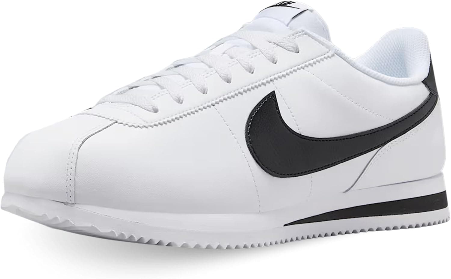 Nike Cortez | Sapatilhas clássicas para homem em branco e preto com entressola de espuma e suporte lateral reforçado