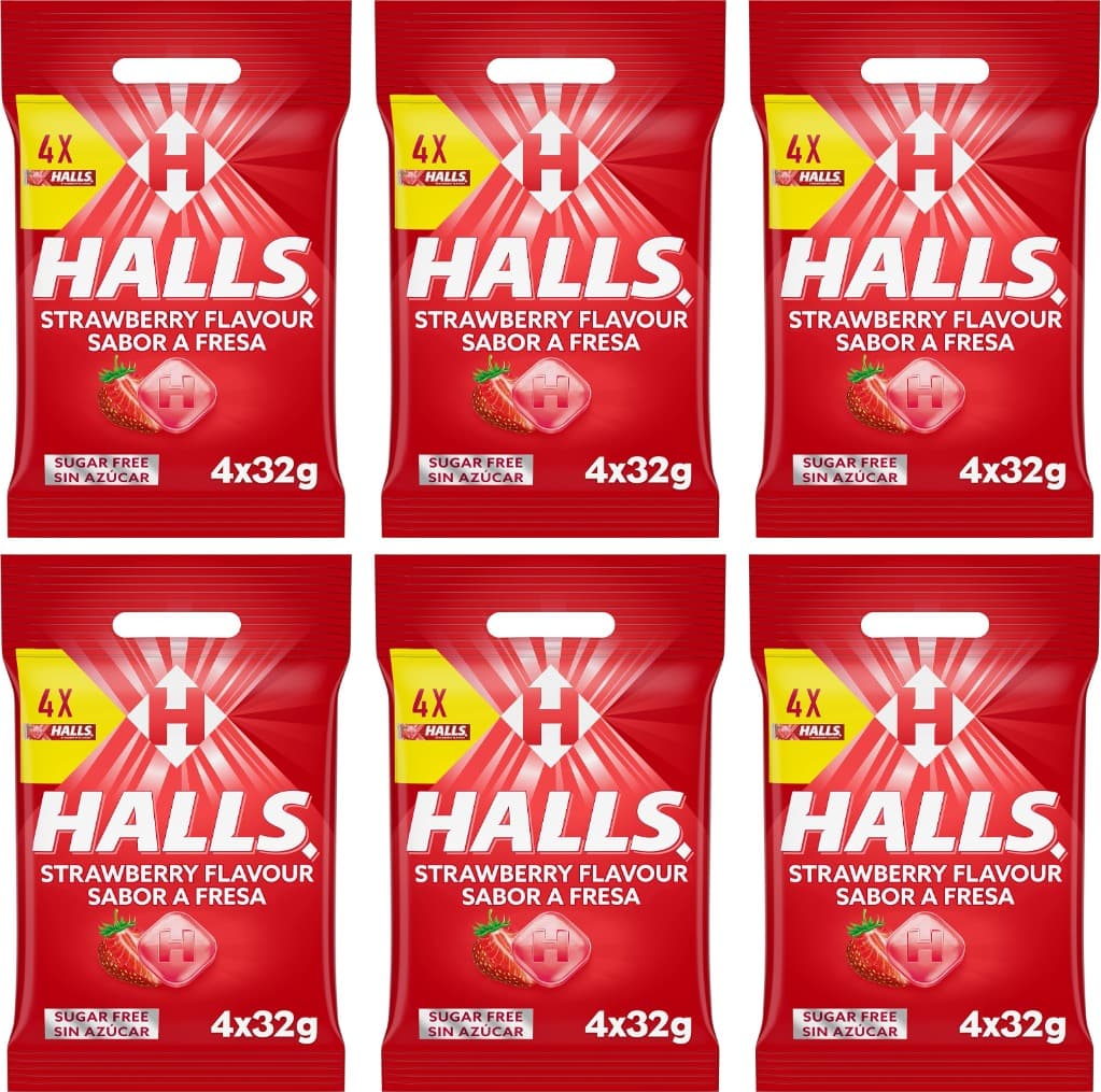Halls doces duros, Vita C, sem açúcar 4 x 32 g, 6 embalagens