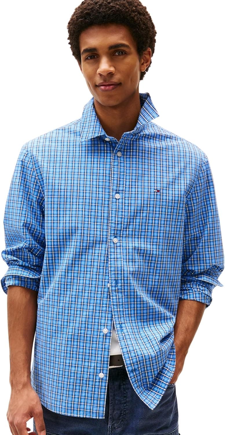 Tommy Jeans Poplin | Camisa regular fit em algodão para homem