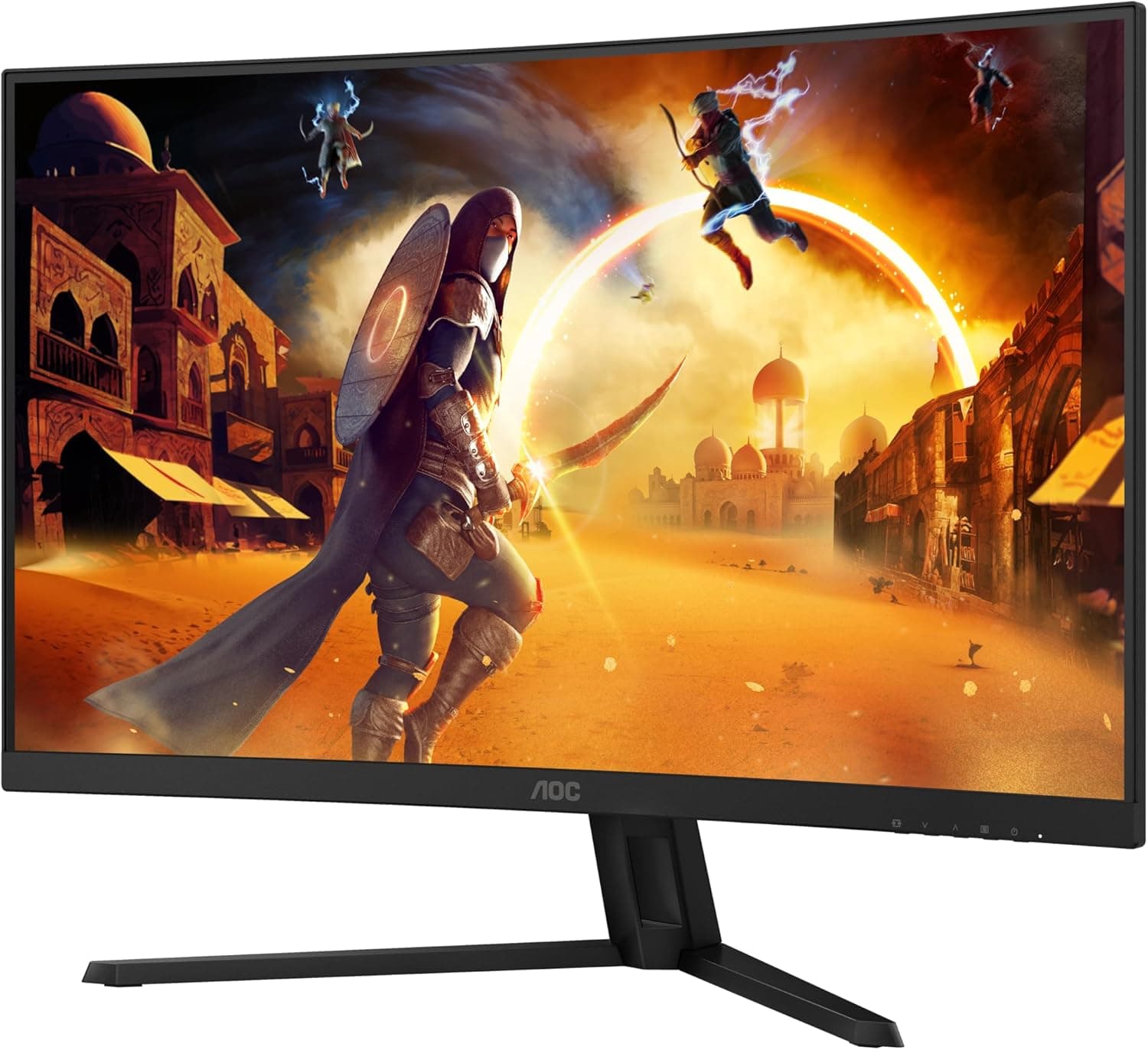 AOC Gaming CQ32G4VE Monitor curvo QHD de 32 polegadas, 180 fércios, 0,5 ms, HDR10, FreeSync Premium (VA, 1500R, 2560 x 1440, HDMI, DisplayPort) preto/cinzento