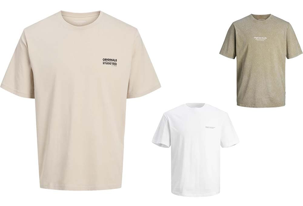 JACK & JONES T-Shirt Printed Crew Neck T-Shirt XL Moonbeam