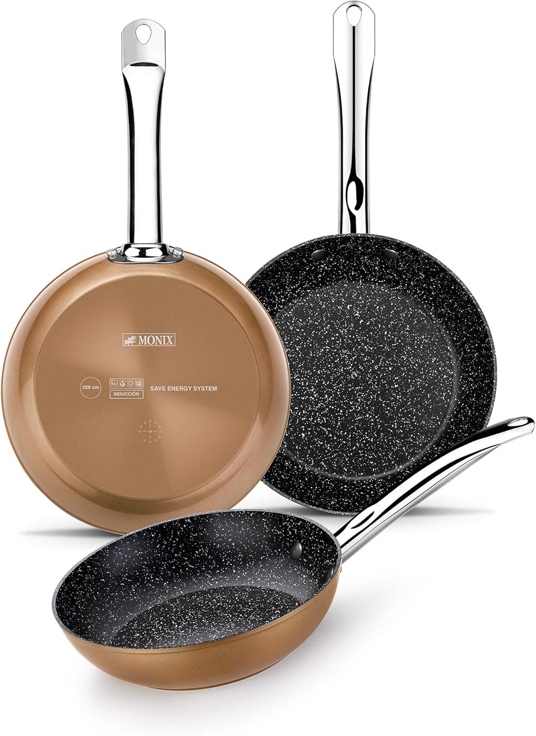 Monix Cooper Conjunto com 2 frigideiras, efeito cobre