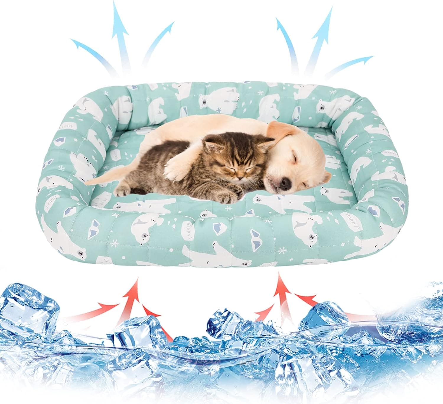 Gukasxi Tapete de refrigeração para animais de estimação, manta de refrigeração para o verão, lavável, 