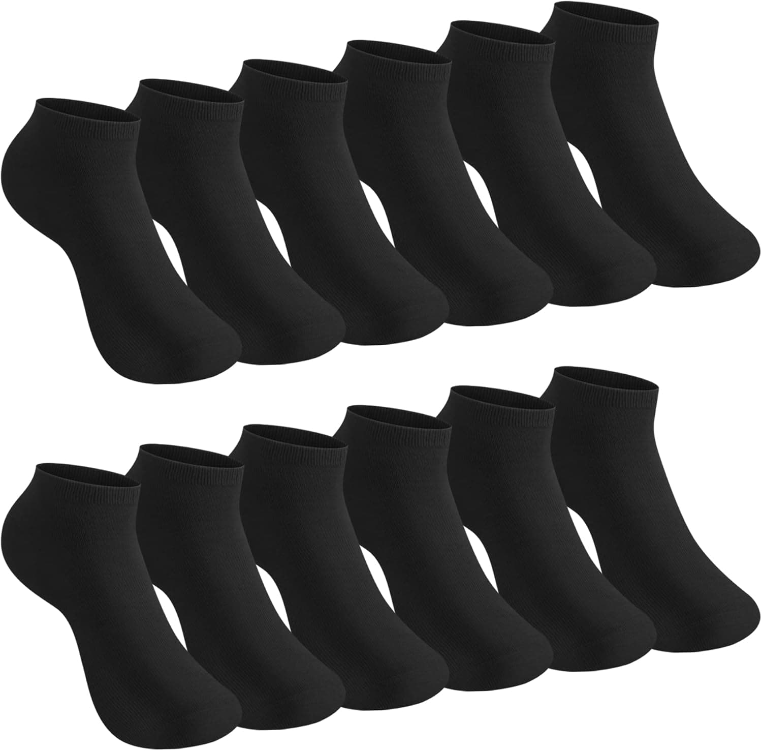 L&K-II 12 pares de meias desportivas para mulher/homem meias curtas footlings meias desportivas de algodão respirável lisas em