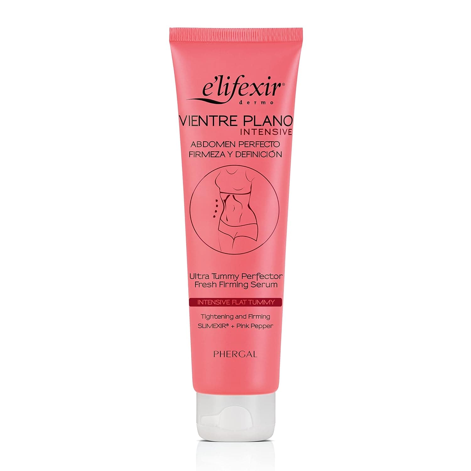 Elifexir Sérum barriga plano intensivo | Elimina o volume, dreno, tonifica e reafirma o abdômen, potencialidade exercícios hipopressivos, com SLIMEXIR, PINK PEPPER e cafeína | 150 ml