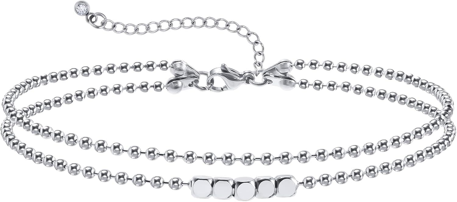 SUNSH Tornozeleiras de mulher, pulseira de tornozelo em camadas vintage, presente para meninas / mulheres, férias, aniversário, tornozeleiras de mulher com corrente de ouro / prata para praia de verão