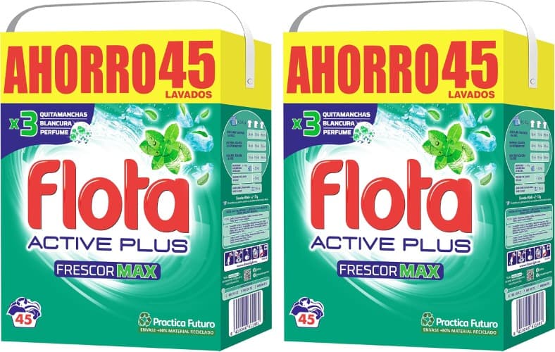 FLOTA Frescor Max | Detergente em pó para roupa branca e de cor com ação antimanchas e antiodores, 45 lavagens 2,48 kg