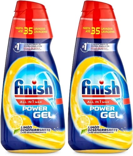 Finish Todo en 1 Plus | Gel para máquina de lavar loiça com aroma a limão 33 doses 660 ml x2