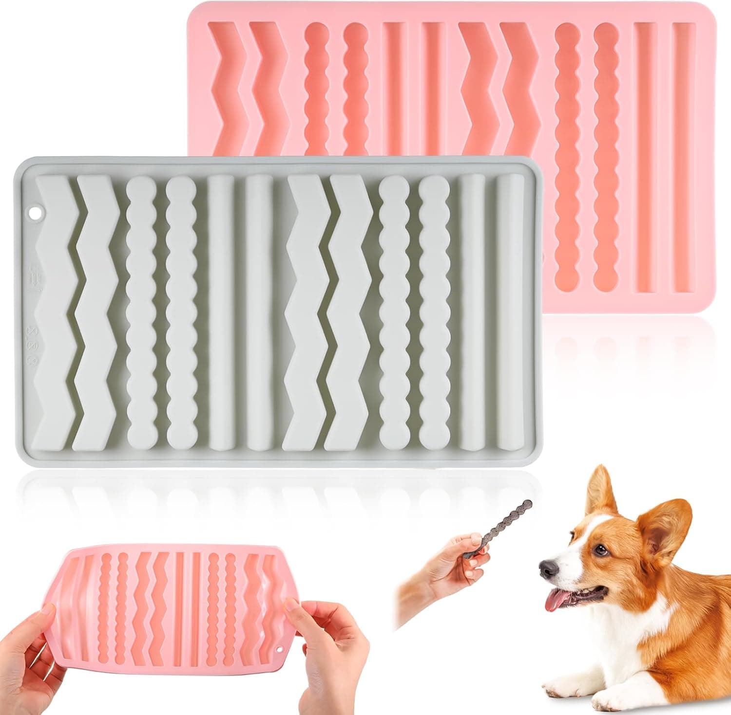 2 moldes de silicone para comida de cachorro