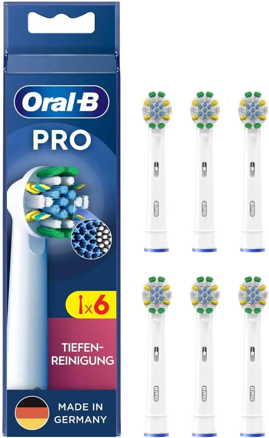 Oral-B Pro - Cabeças de limpeza profunda para escova de dentes elétrica, 6 unidades, limpeza profunda com cerdas inovadoras em forma de X, acessório original Oral-B para escova de dentes