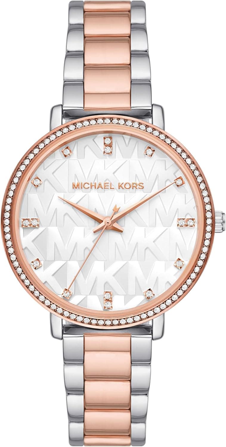 Michael Kors Pyper Relógio para mulher, movimento de quartzo com correia de aço inoxidável