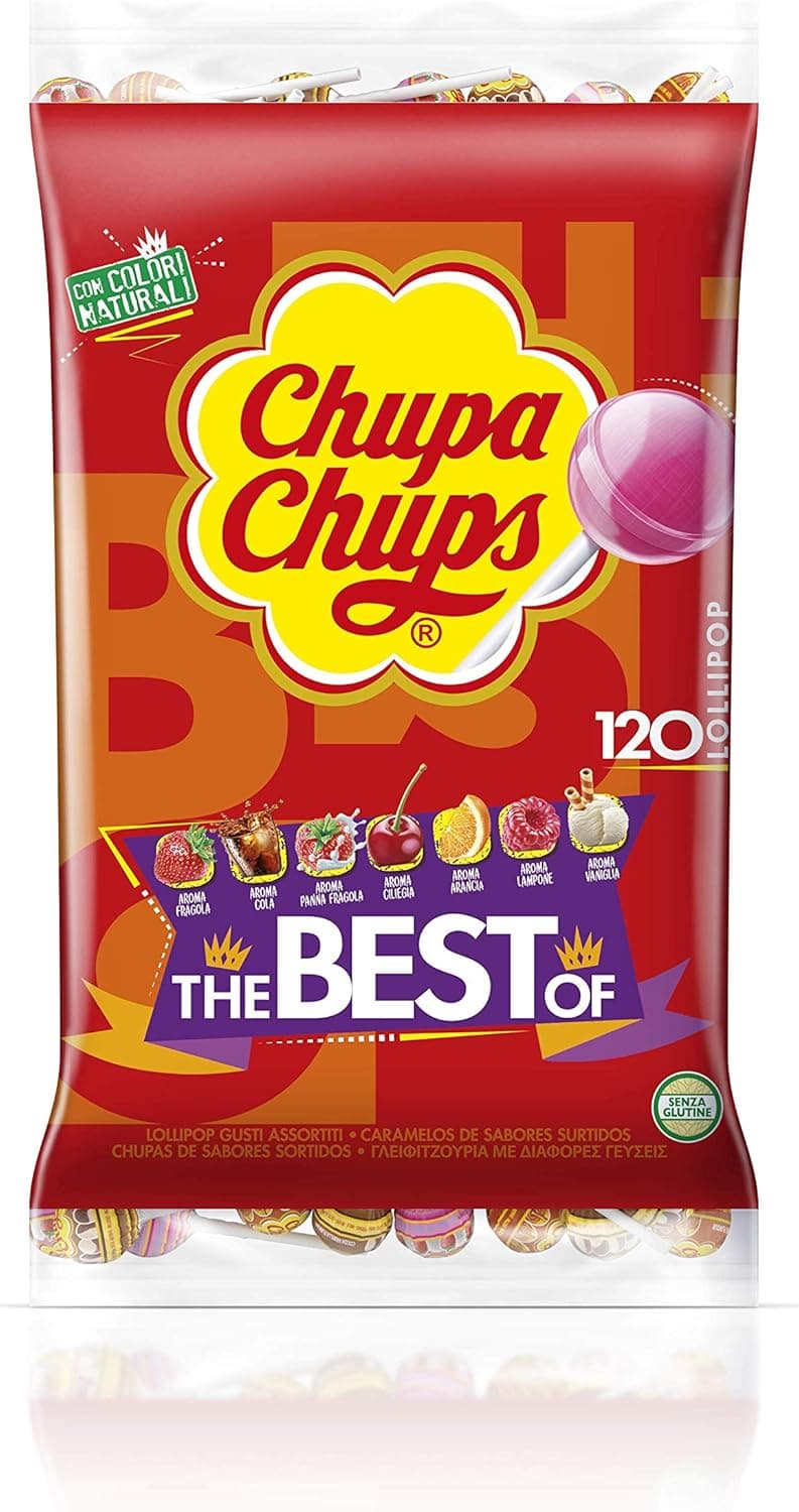 Chupa Chups Original caramelo com bastão, de sabores variados, 120 x 12 g