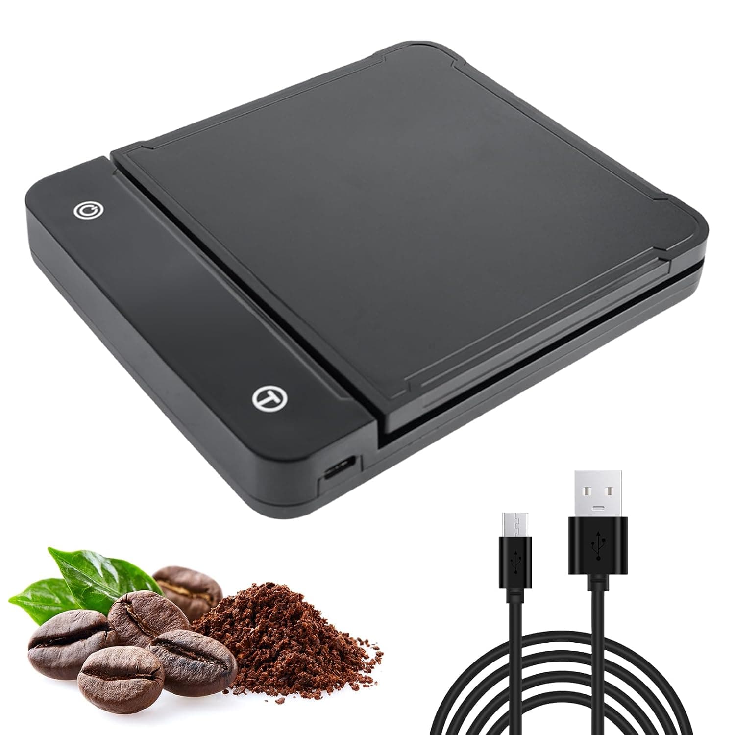 SPORWAY Balança de café com temporizador, 3000 g/0,3 g, ecrã tátil, balança digital de cozinha, balança de café, balança de café barista, mini escala de café com ecrã LCD (inclui pilhas)
