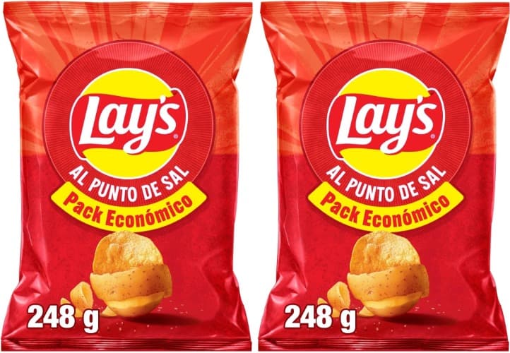 Lay's Al Punto de Sal | Batatas fritas sabor vegetal em embalagem familiar 248 g