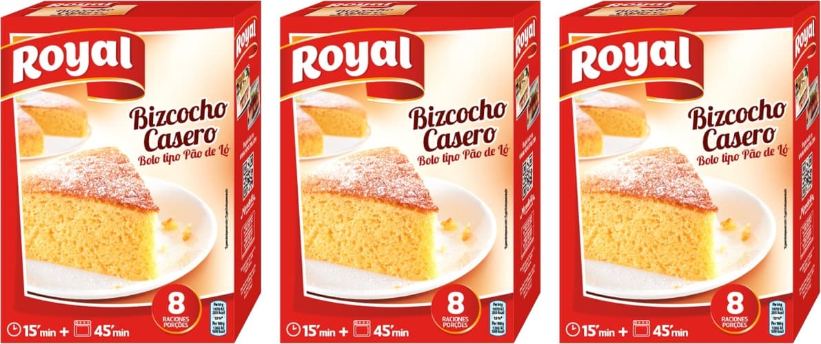 Royal Massa de bolo esponjoso, 375 g x 3