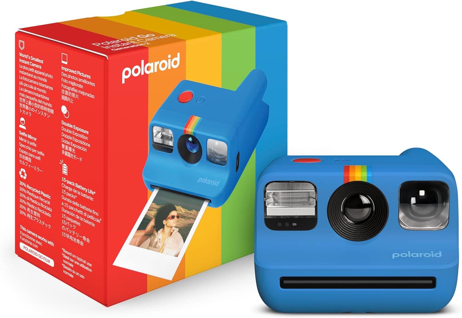 Polaroid Go Generation 2 - Câmara de filme instantâneo - azul (9147) - compatível apenas com Go Film, apenas câmara
