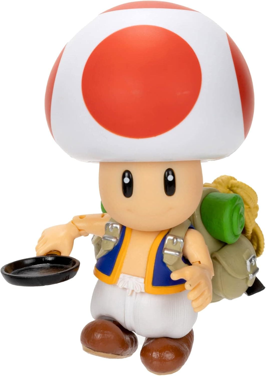 Nintendo Super Mario Figura Toad de 13 cm totalmente articulada, brinquedo Toad com até 9 pontos de articulação, brinquedo finamente detalhado com olhos de vidro, brinquedos para crianças 3 anos