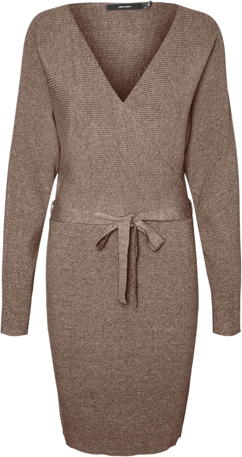 VERO MODA Vmhollyrem LS V-Cuello Dress Ga Noos Vestido para mulher
