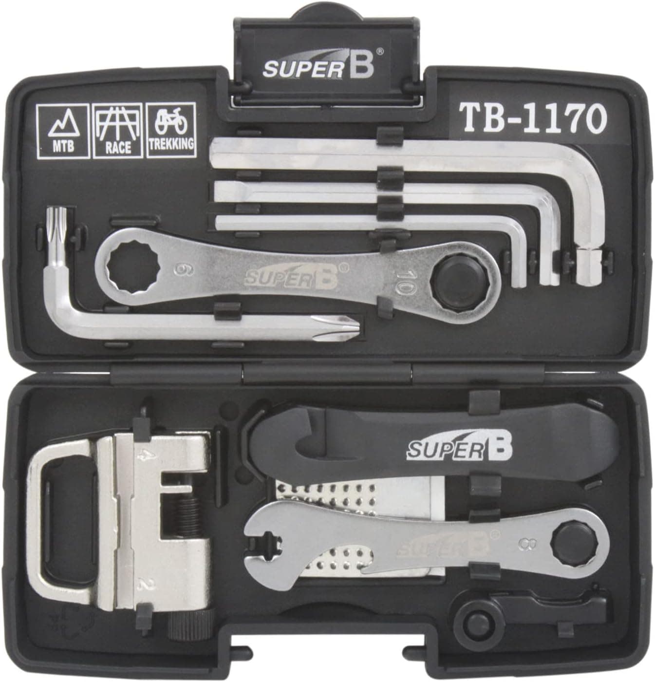 Super B 880040 Superb-Set de ferramentas TB-1170, cor preta, unissexo, Schwarz, 5 mm