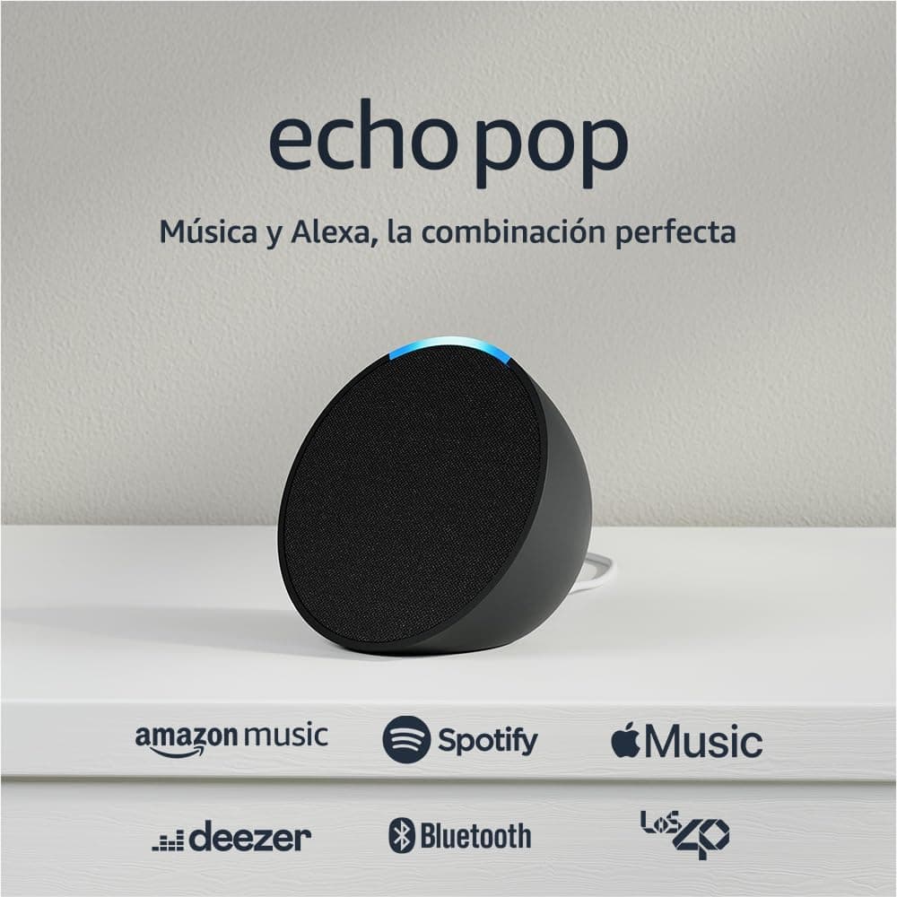 Echo Pop (Próxima Geração) | Coluna inteligente Bluetooth poderoso e compacto com Alexa | Antracite
