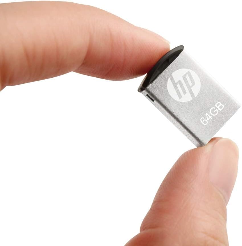 HP Memória USB GB USB 2.0 Super Mini metal, à prova de impactos, à prova de salpicos, à prova de poeira, discos Flash Drives v222 W hpfd222 W - 64, cor prateada
