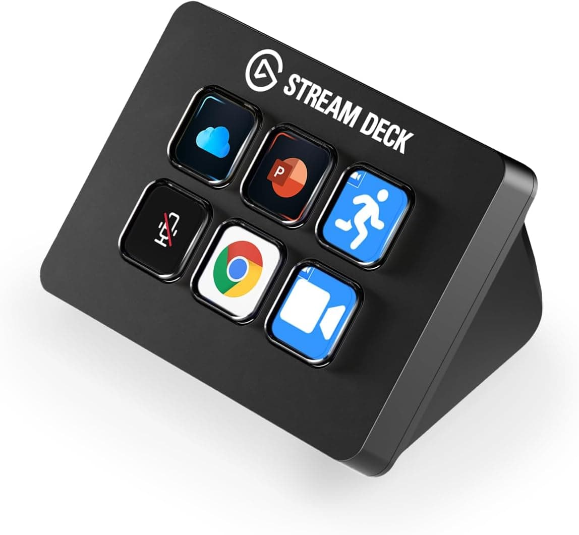 Elgato Stream Deck Mini – Controla Zoom, Teams, PowerPoint, MS Office, etc., aumente a sua produtividade com a integração perfeita com as apps mais usadas, crie atalhos facilmente, compatíveis com Mac
