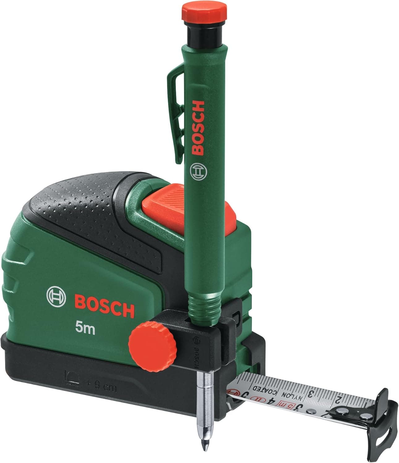Bosch | Fita métrica 5 m e marcador de buracos profundos com bloqueio automático e revestimento em nylon