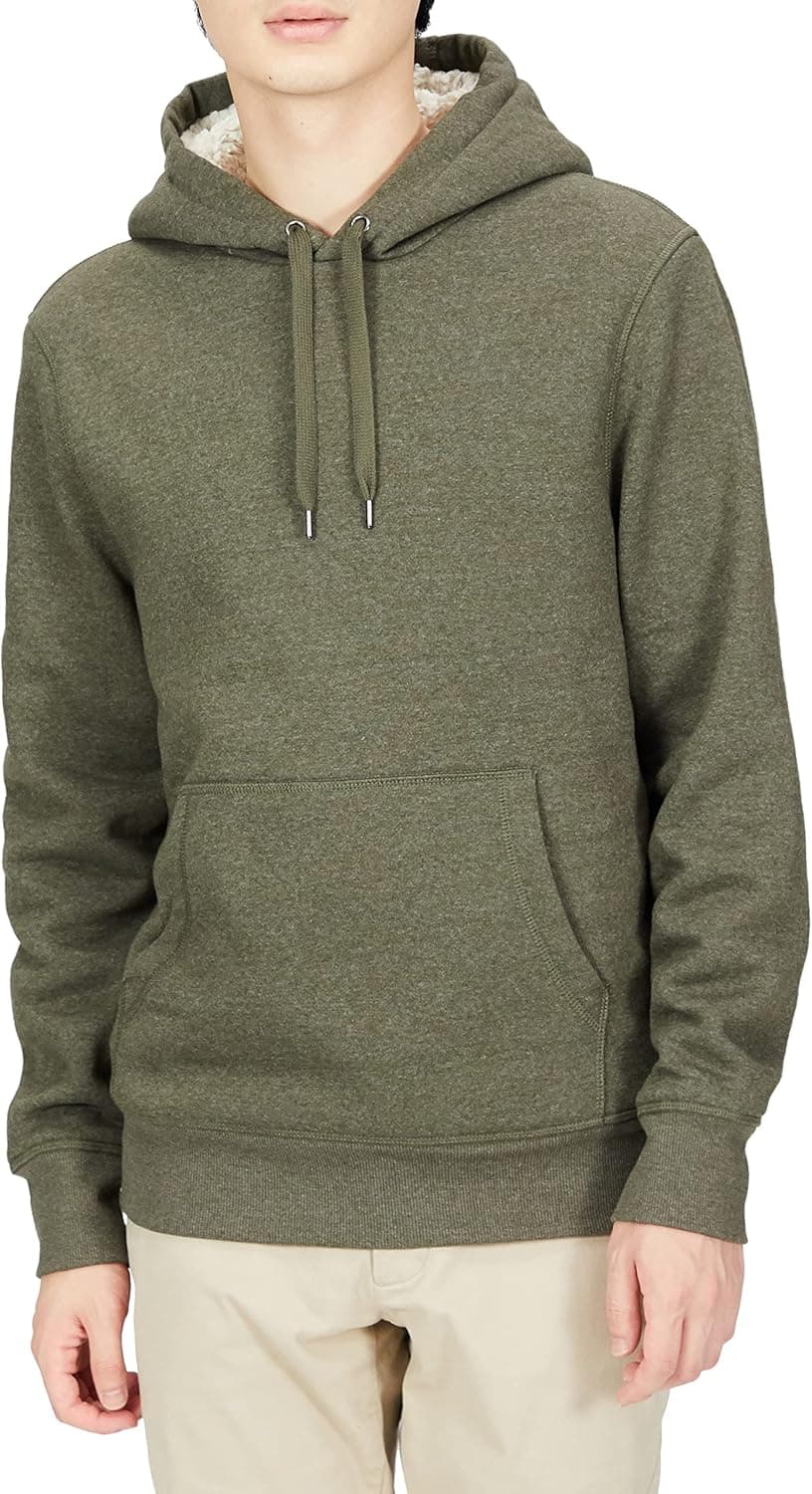 Amazon Essentials Sherpa Lined Pullover Hoodie Sweatshirt para homem