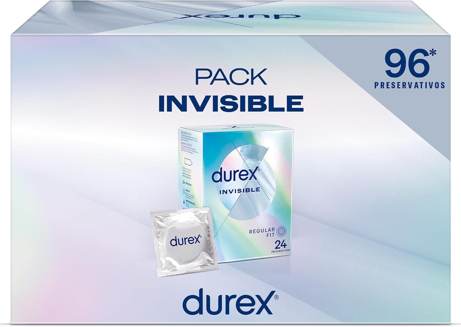 Durex Preservativos invisível, ultra fino, o mais fino da Durex, pack de 96 preservativos