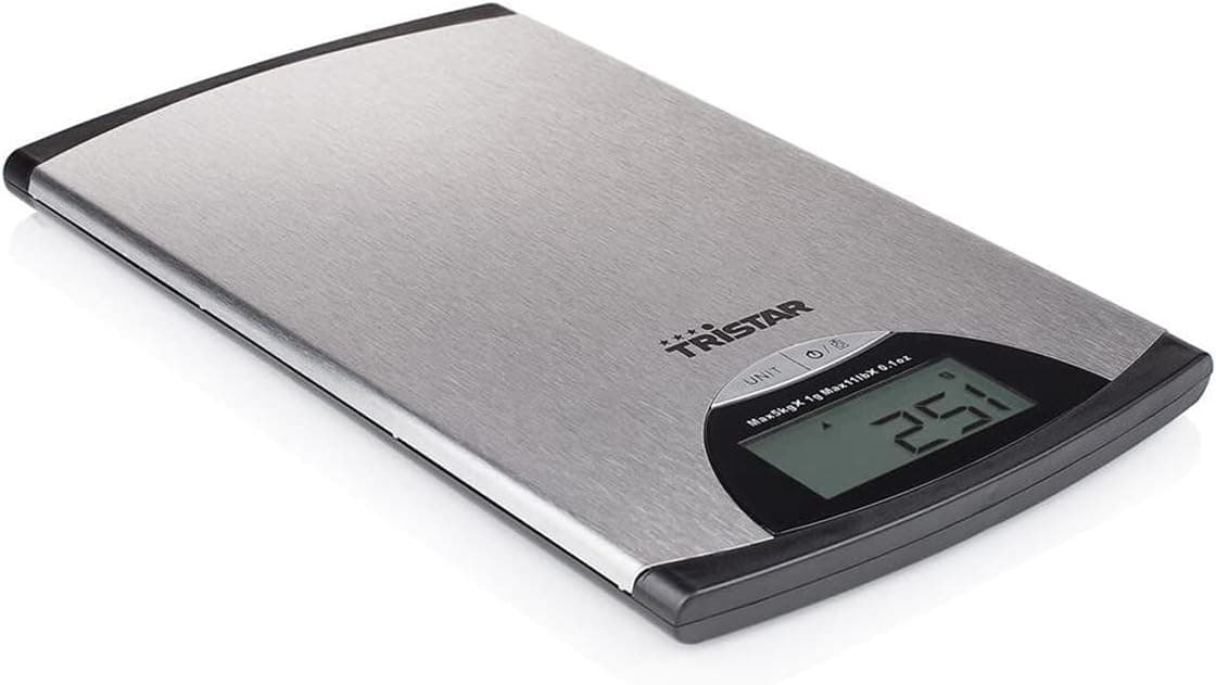 Tristar KW-2435 - Balança de cozinha com painel de controlo digital, prateado