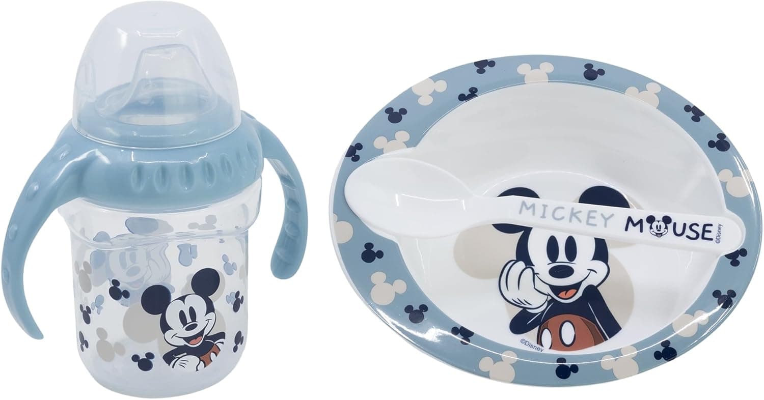 Conjunto de 3 peças (copo de treino de 250 ml, base e colher) MICKEY MOUSE FULL OF SMILES