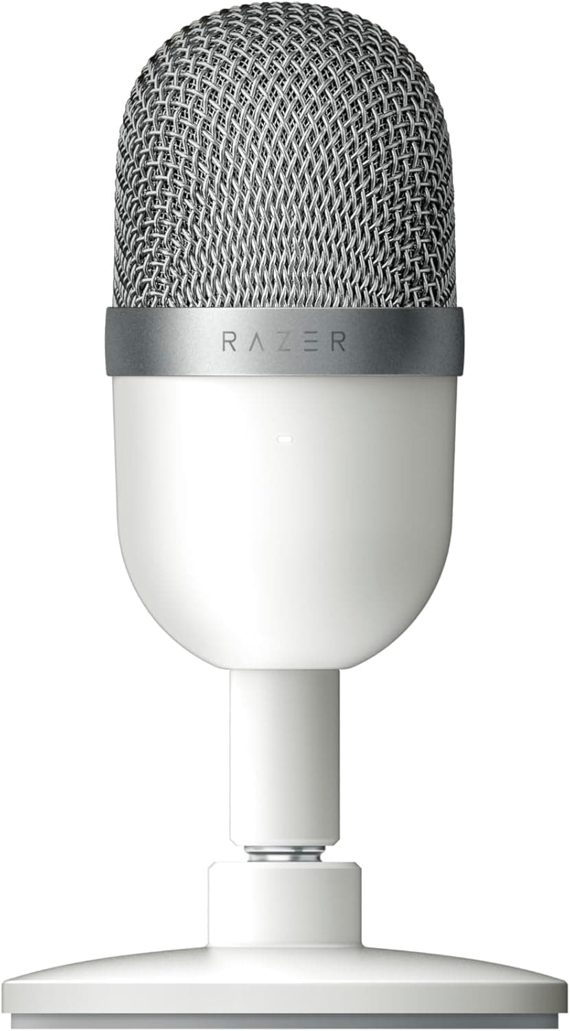 Razer Seiren Mini - Microfone compacto para USB para streaming, compacto com padrão polar supercardióide, suporte inclinável, amortecedor integrado) Mercury