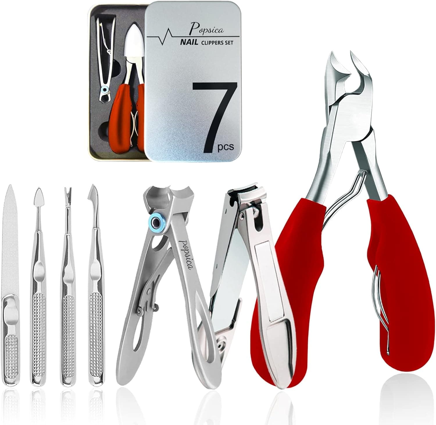 Cortador de unhas, pinças de unhas grossas, toe Nail Clippers for Thick Nail Toenail Ingrown Podiatrist for Men Adult Seniors (Red)